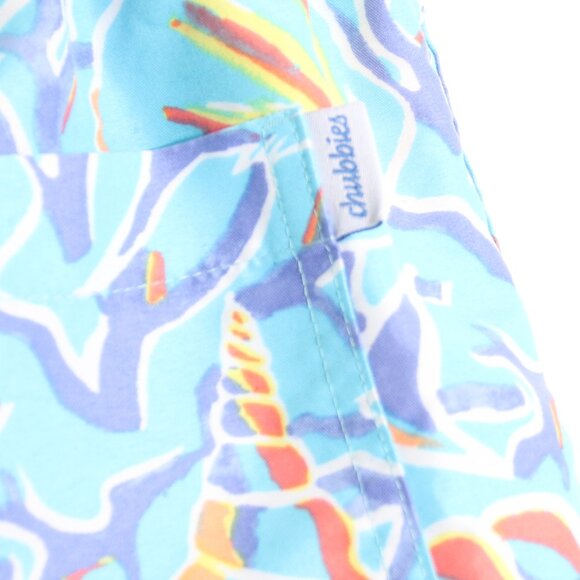 Chubbies Swim Trunk Shorts Seashells Fish Ocean Blue 5" Inseam Size Medium - Picture 6 of 12